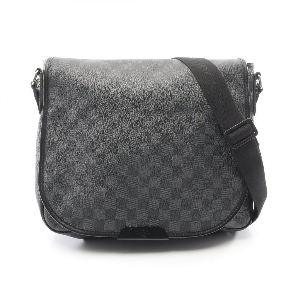Louis Vuitton Daniel Shoulder Bag Canvas Leather Damier Graphite Black